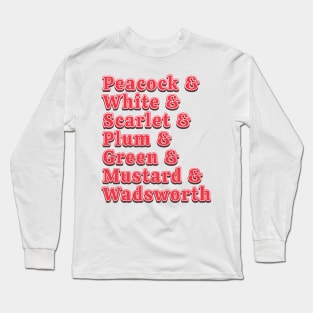 mrs peacock - plum white mustard Long Sleeve T-Shirt